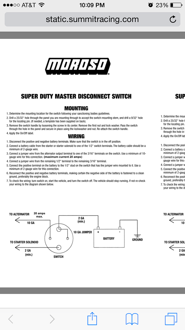 Battery kill switch to alternator. Chevy Nova Forum