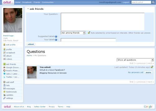 Imagem relacionada a Orkut ganha nova funcionalidade Ask Friends