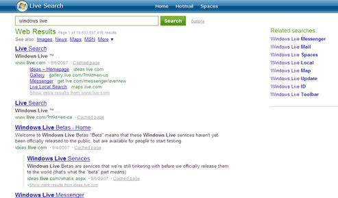 Imagem relacionada a Live Search ganha novo visual