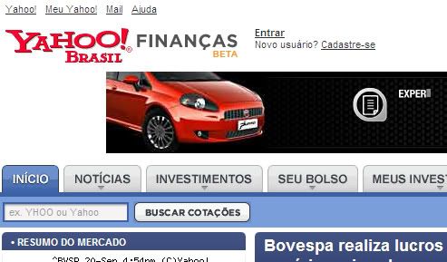 Imagem relacionada a Yahoo! Brasil estréia novo Yahoo! Finanças