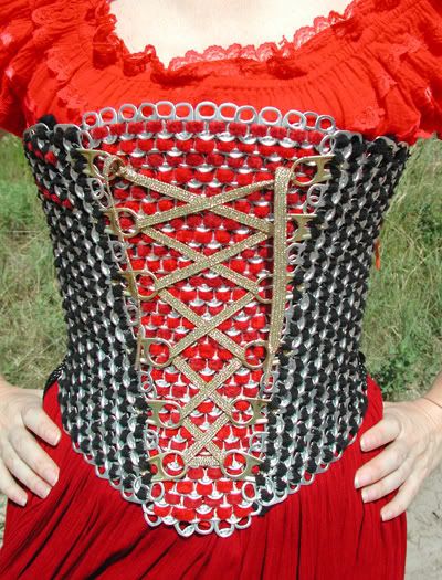can tab bodice black and red