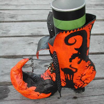 witch boot with leg