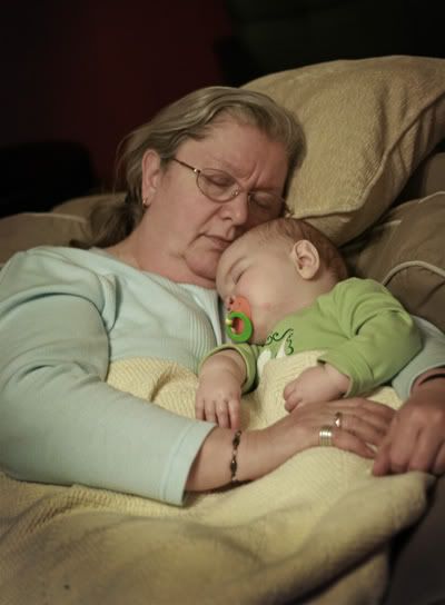 Awwwww sweet sleep with Nana