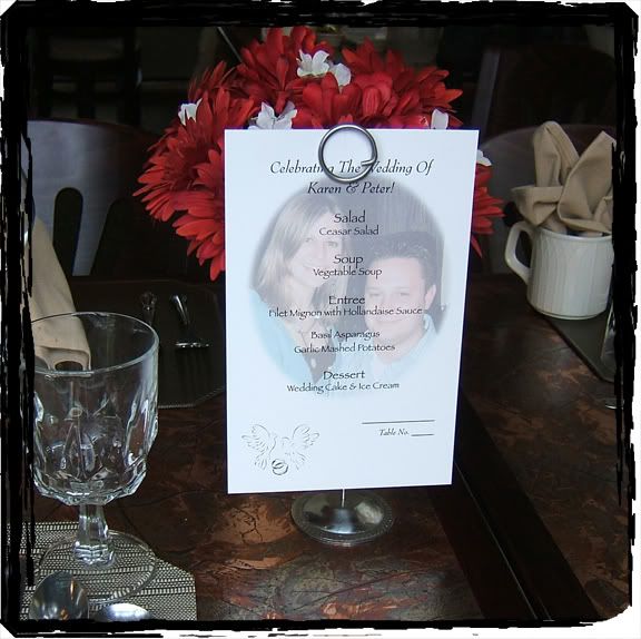 BELOW ARE SOME ACTUAL REAL WEDDING MENUS TO GIVE YOU SOME IDEAS