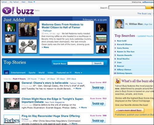 Imagem relacionada a Estr&eacute;ia novo Yahoo! Buzz