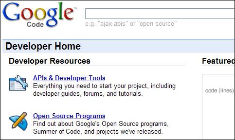 Imagem relacionada a Google Code ganha nova home page