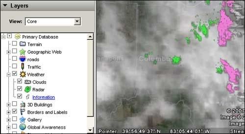 Imagem relacionada a Google Earth ganha informações Atmosféricas
