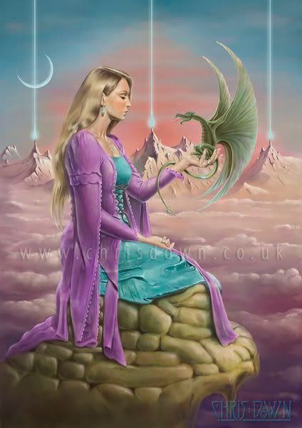 Blonde Lady w/ baby dragon Pictures, Images and Photos