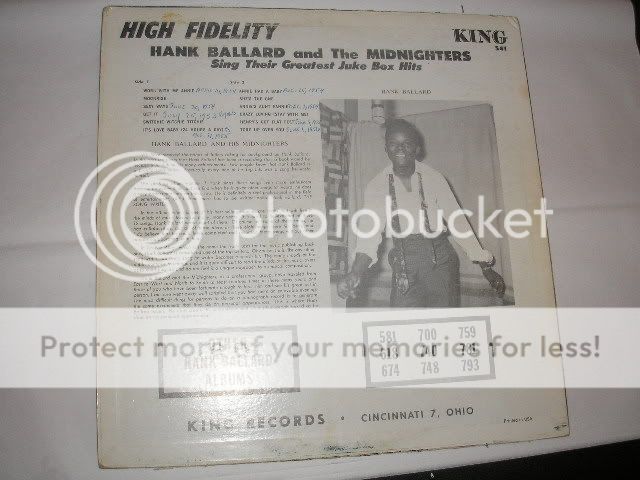1958 Hank Ballard and The Midnighters Greatest Juke Box Hits King 541 