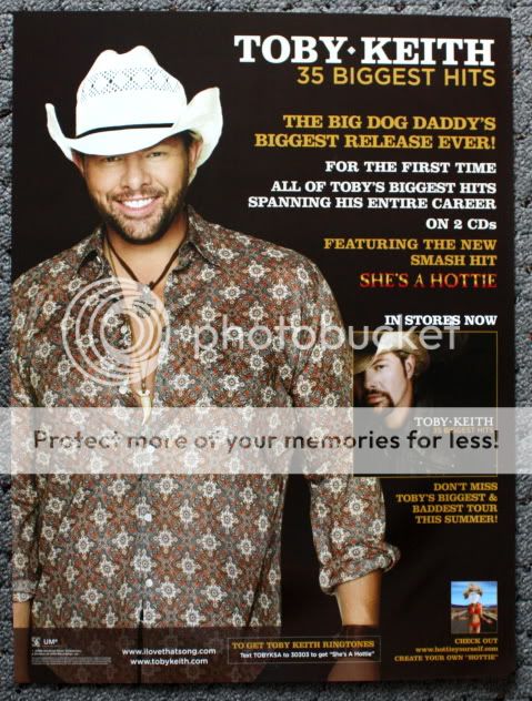 Toby Keith Promotional Poster Collectible Greatest Hits