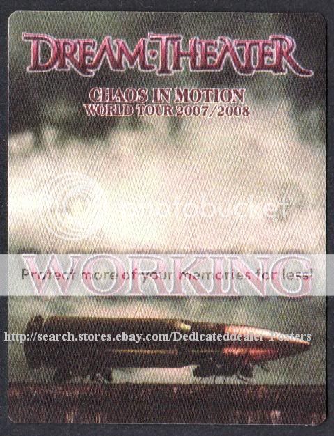 DREAM THEATER backstage pass Tour Satin Cloth WORKING 7  