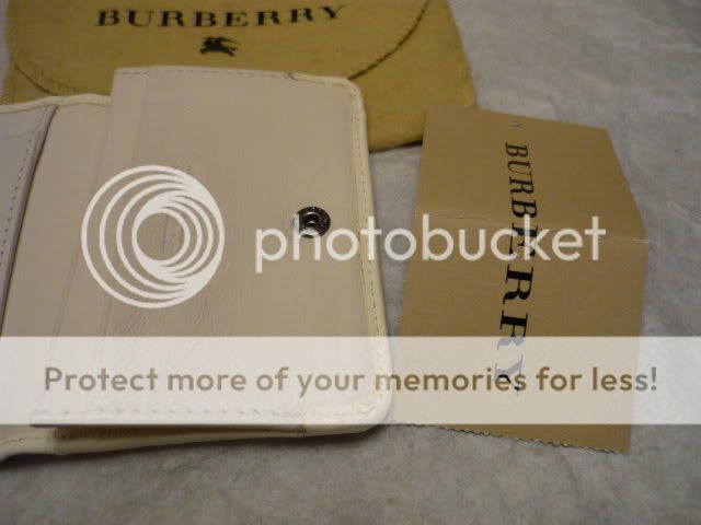 BURBERRY Janet ID Card case WHITE pebbled leather NWT  